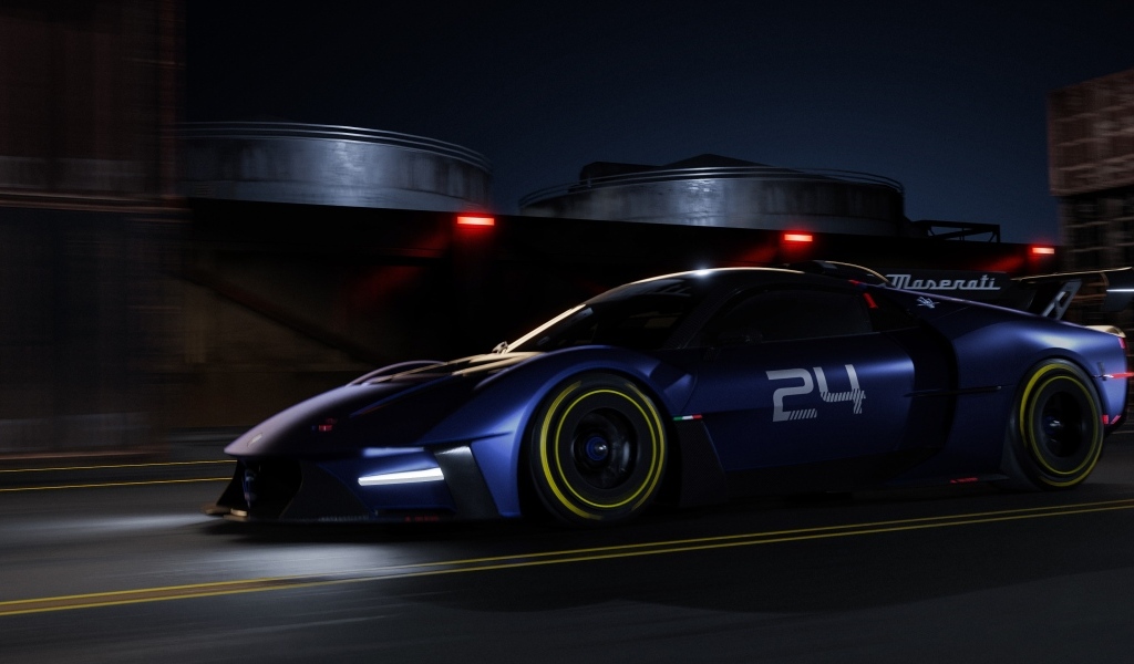 Автомобиль Maserati MCXtrema 2024 на трассе