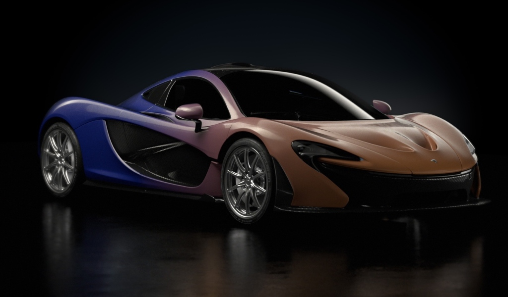 Автомобиль McLaren P1 Genesis на черном фоне