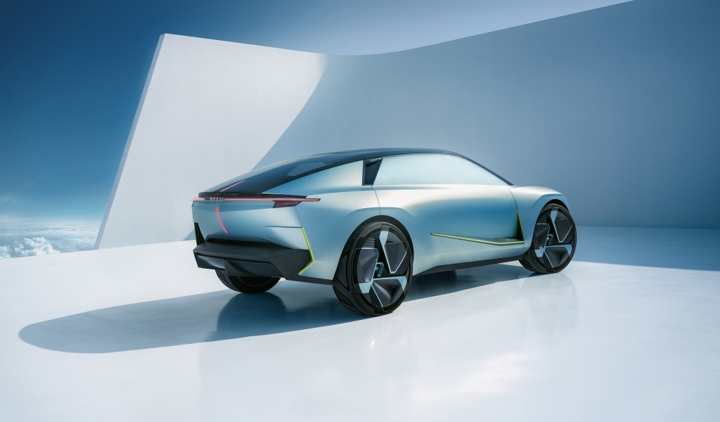 Вид сзади на автомобиль Opel Experimental 2023 года