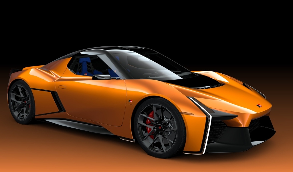 Оранжевый спортивный автомобиль Toyota FT-Se