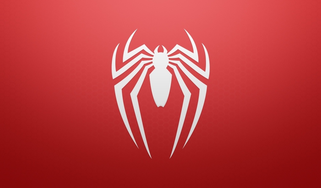Белый паук на красном фоне