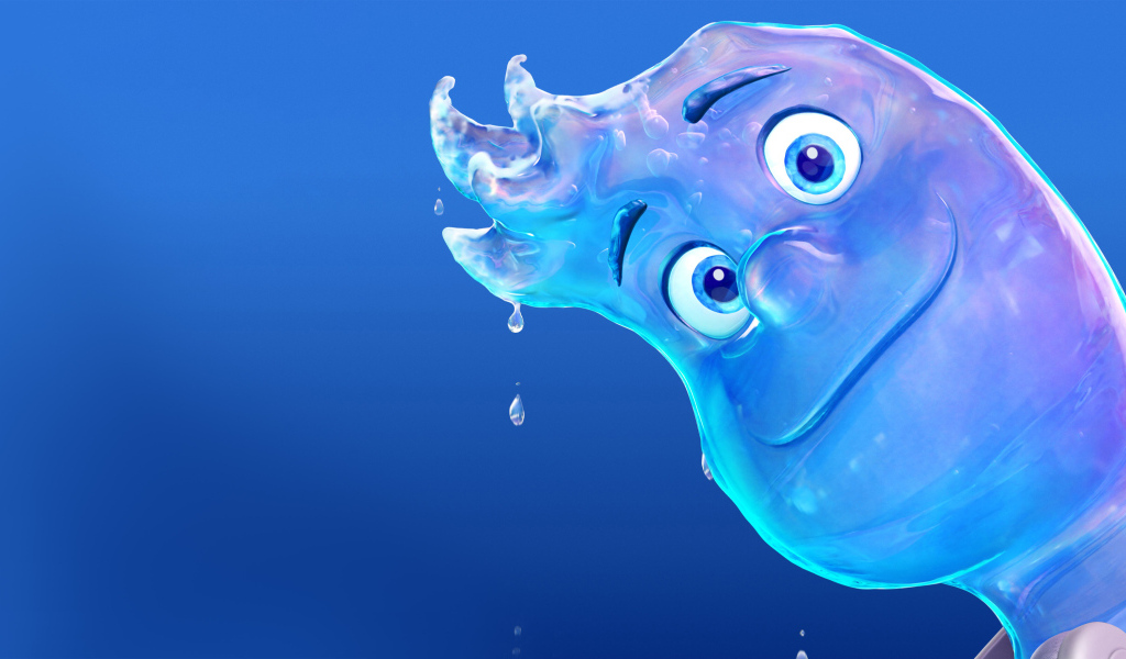 Персонаж мультфильма Элементарно на голубом фоне