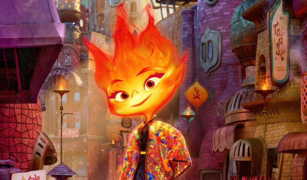 Огненный персонаж мультфильма Элементарно