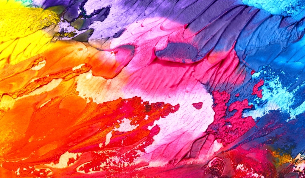 Смешанные краски на палитре