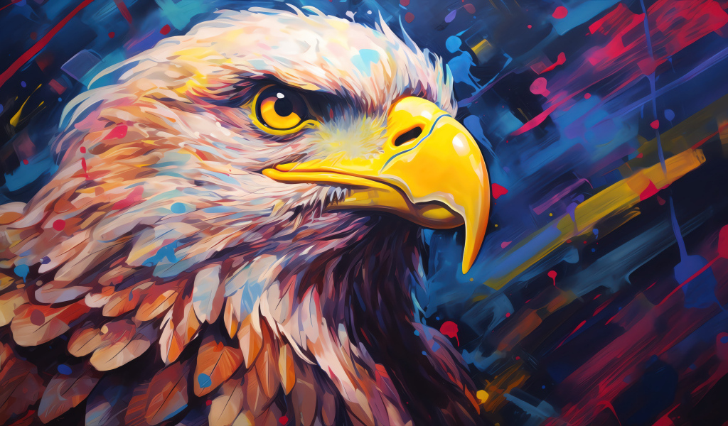 Нарисованный орел крупным планом