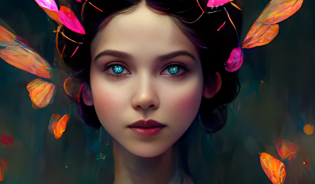 Красивая нарисованная девушка эльф