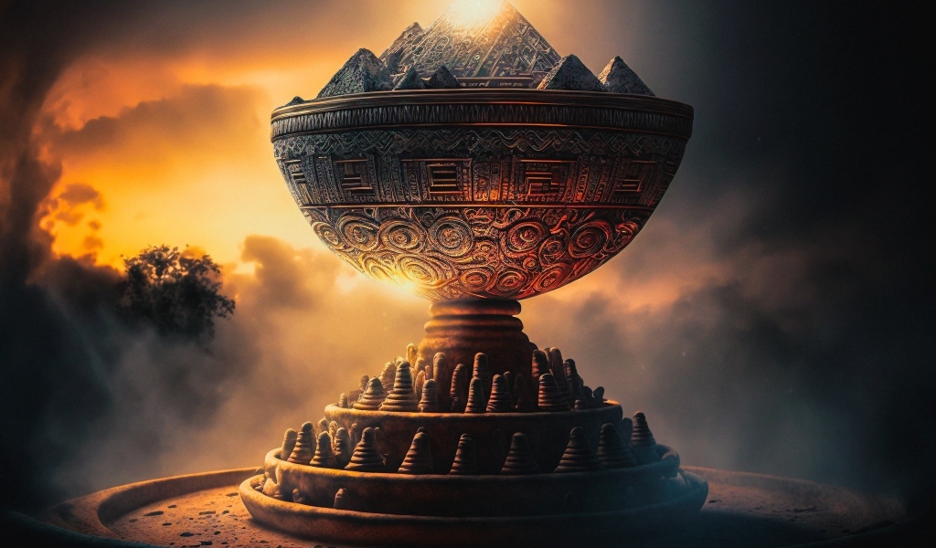 Большой фантастический кубок с пирамидами
