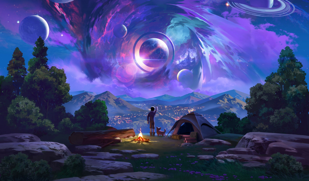 Фантастический пейзаж в небе