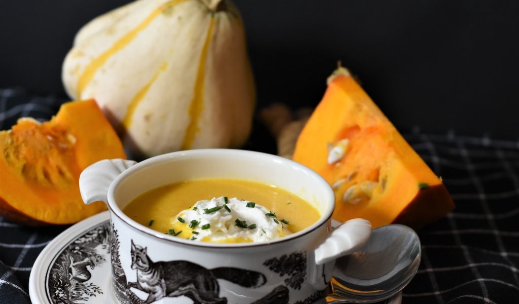 Суп пюре из тыквы с сыром