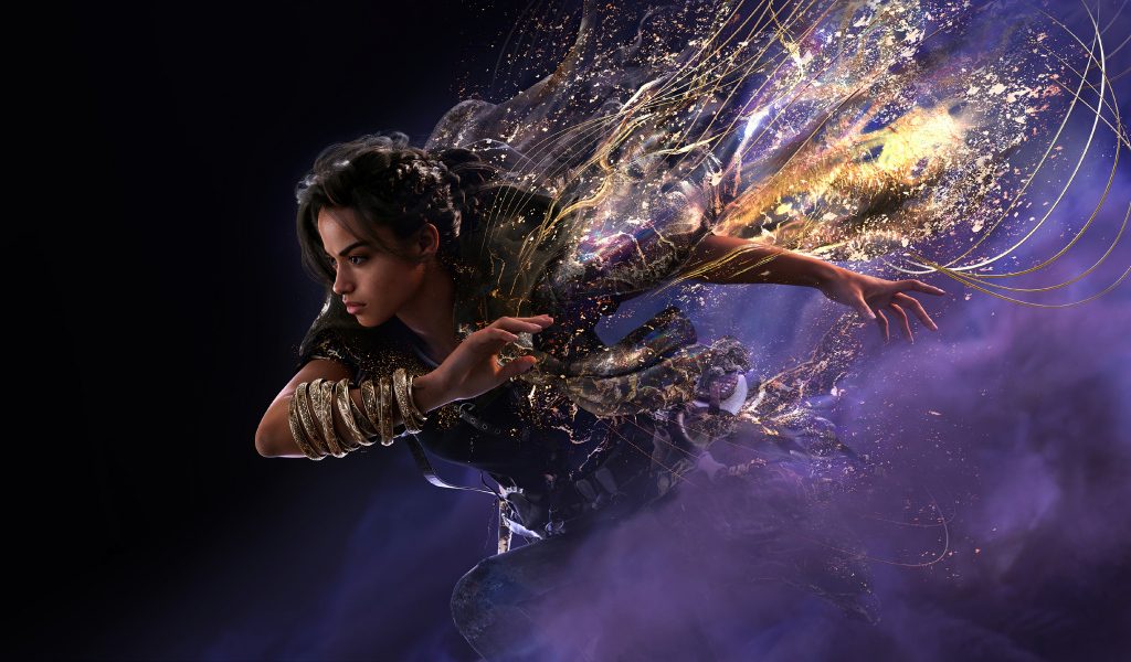 Красивая девушка персонаж компьютерной игры Forspoken