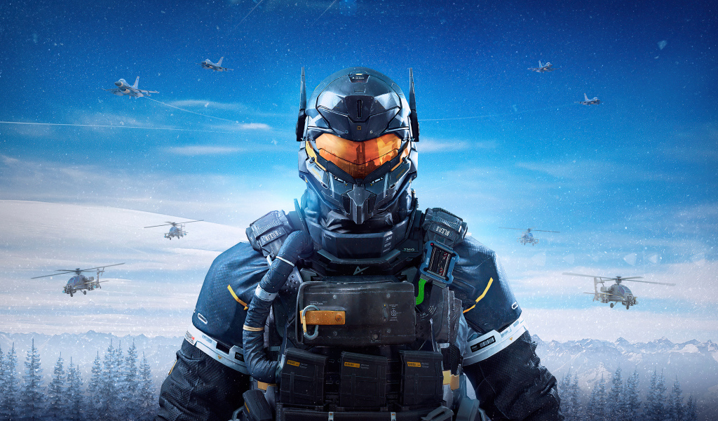 Мужчина киборг персонаж компьютерной игры