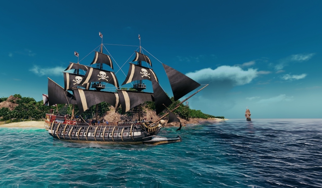 Корабль пиратов в компьютерной игре Tortuga: A Pirate's Tale, 2023