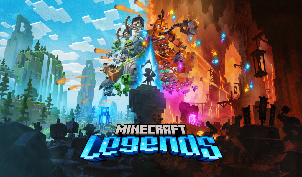 Постер новой компьютерной игры Minecraft Legends  2023