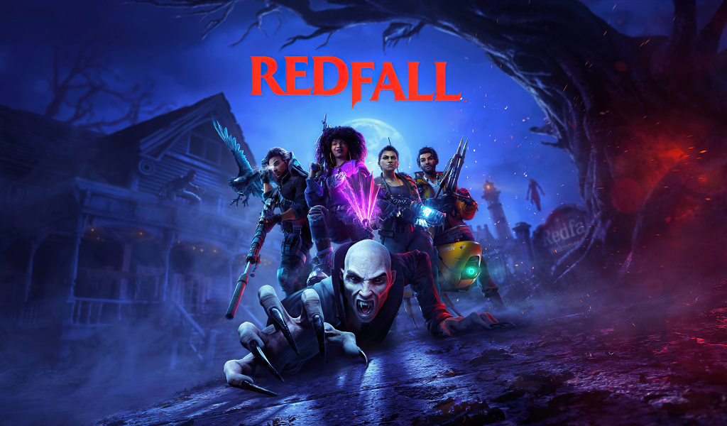 Постер с монстрами компьютерная игра Redfall, 2023