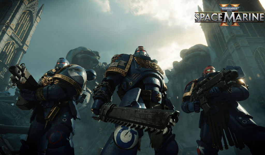 Солдаты из компьютерной игры Warhammer 40,000: Space Marine 2
