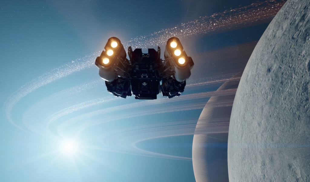 Космический корабль на орбите планеты игра Starfield