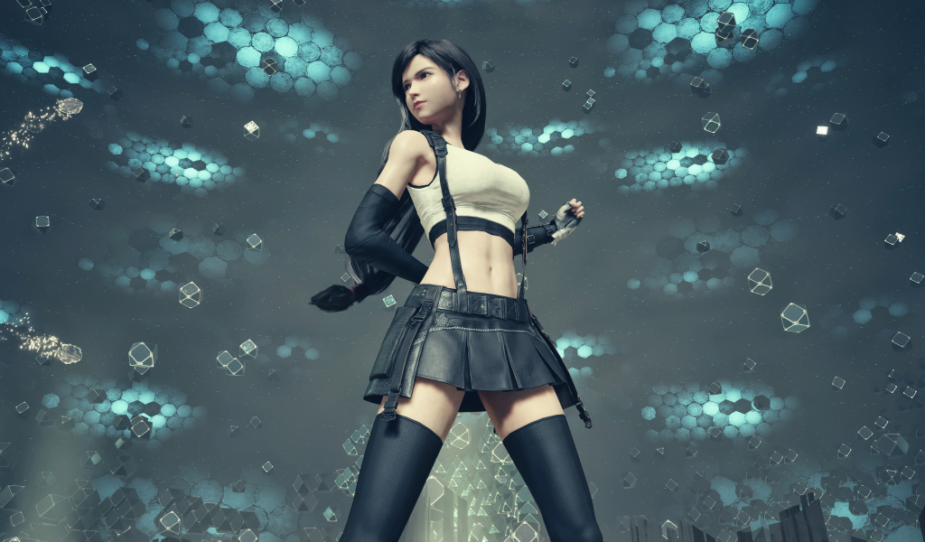 Девушка 3д в черной юбке