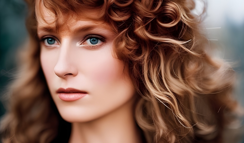 Красивая девушка с волнистыми волосами