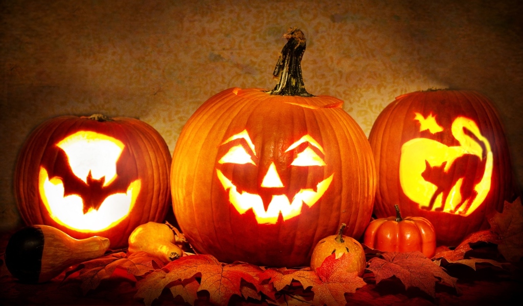 Фонари тыквы на праздник Хэллоуин