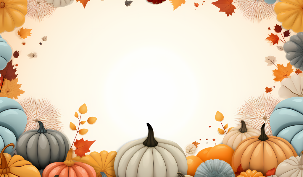 Белый фон с тыквами на Хэллоуин