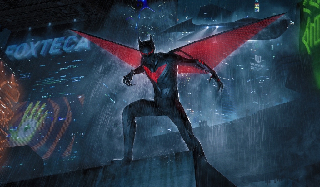 Персонаж Бэтмен под дождем