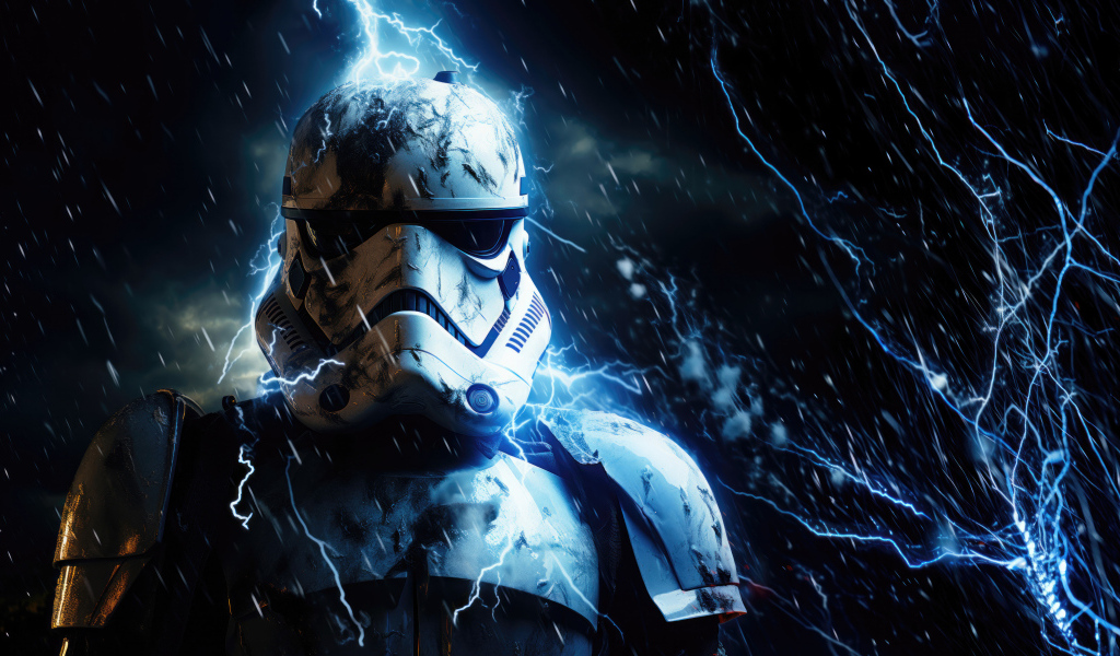 Имперский штурмовик в разрядах молнии