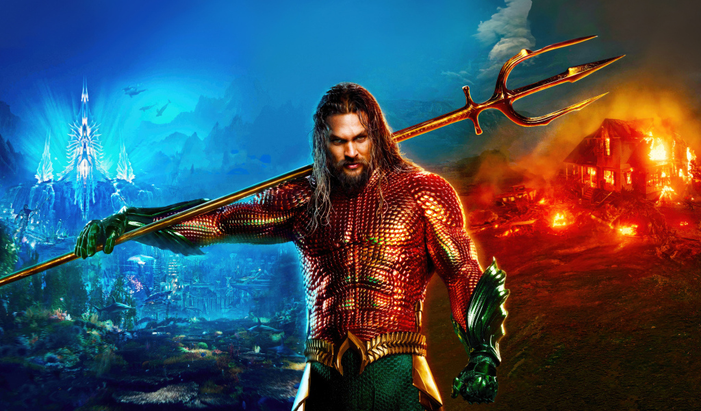 Суровый Аквамен с трезубцем