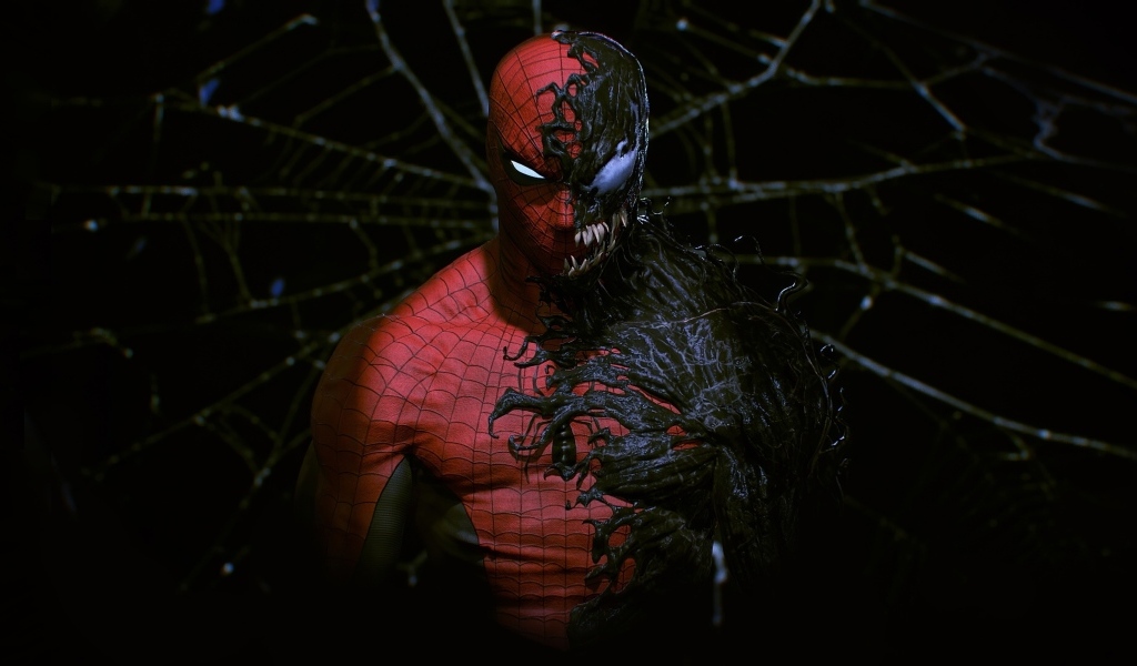 Человек паук и Веном в одном лице