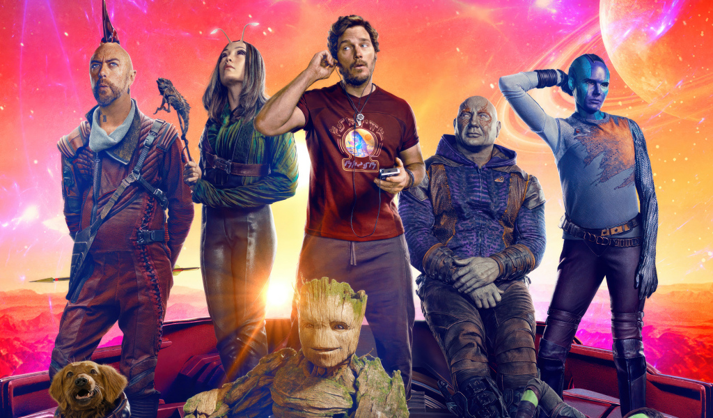 Команда супергероев в фильме Стражи Галактики: Часть 3, 2023