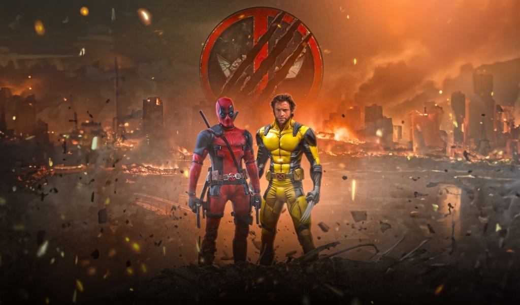 Два супергероя Дэдпул и Росомаха