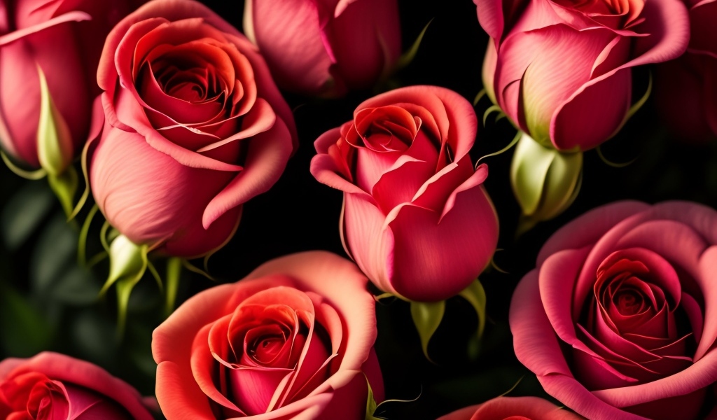 Большие английские розы крупным планом