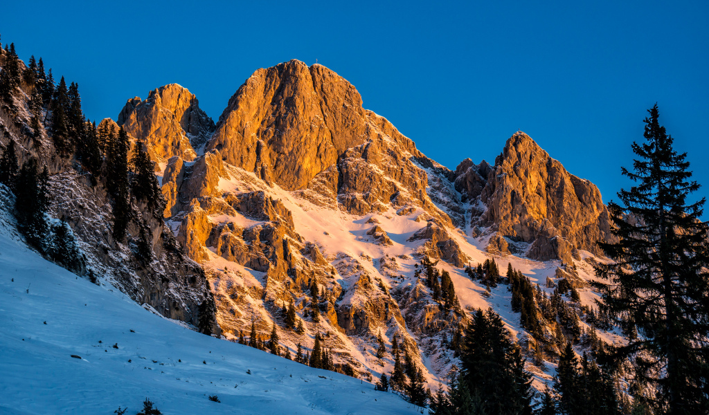 Австрийские альпы в снегу