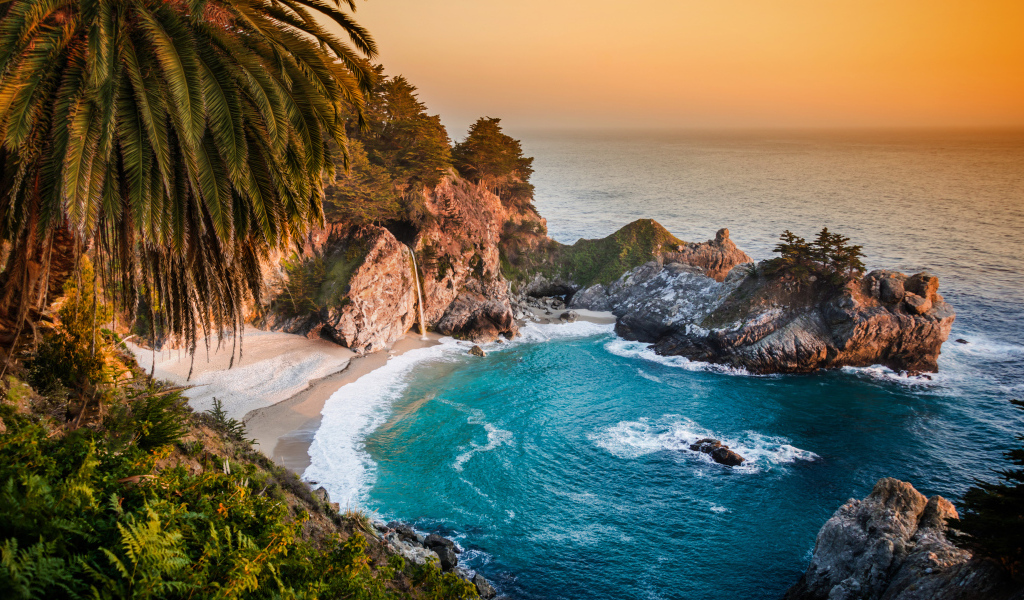 Голубая лагуна с пальмами