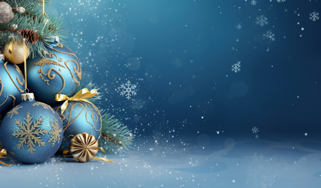 Красивые шарики шаблон новогодней открытки