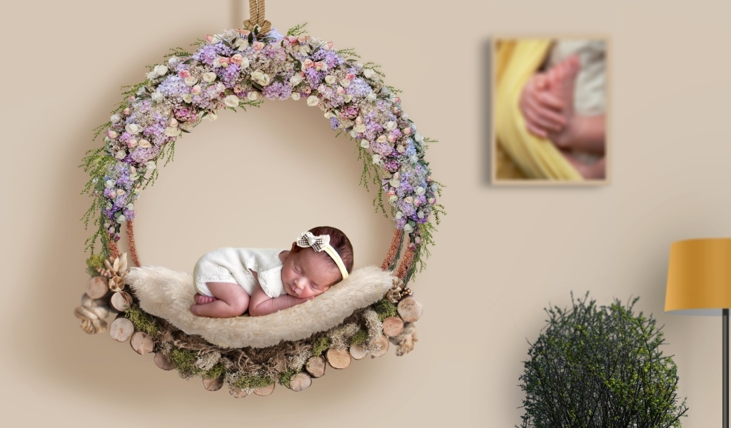 Красивая фотосессия новорожденного ребенка