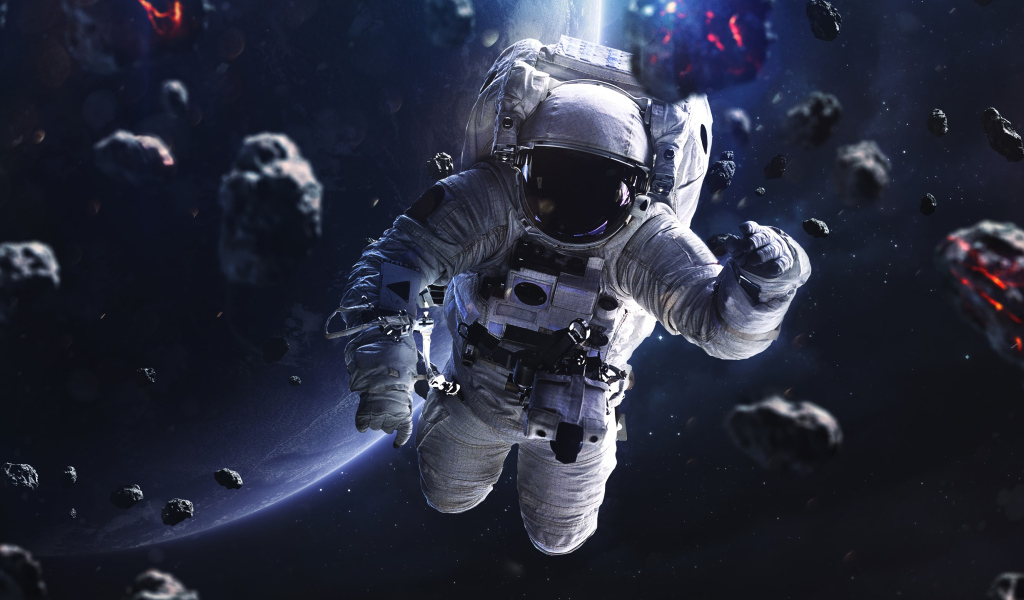 Астронавт попал в метеоритный дождь