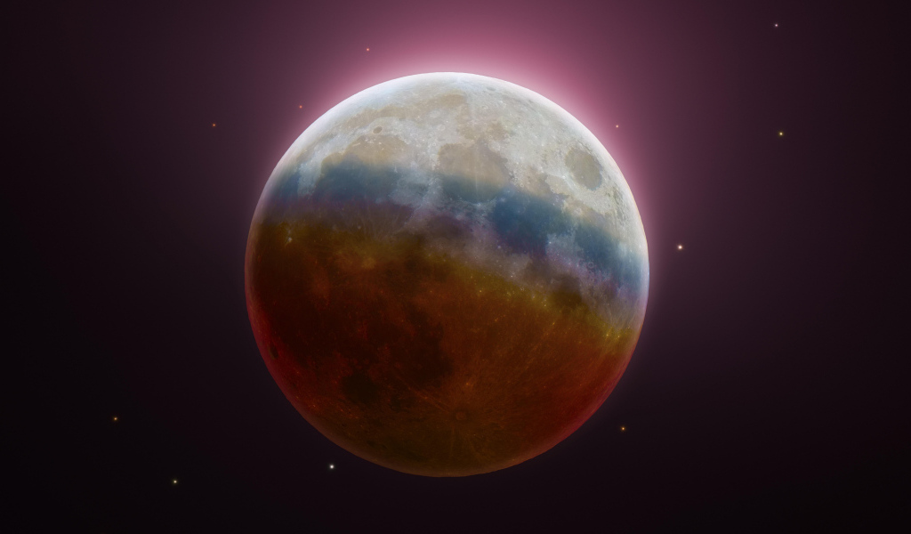 Большая луна на коричневом фоне