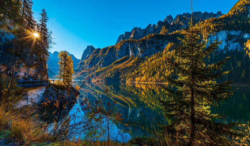 Солнце над горным озером, Австрия