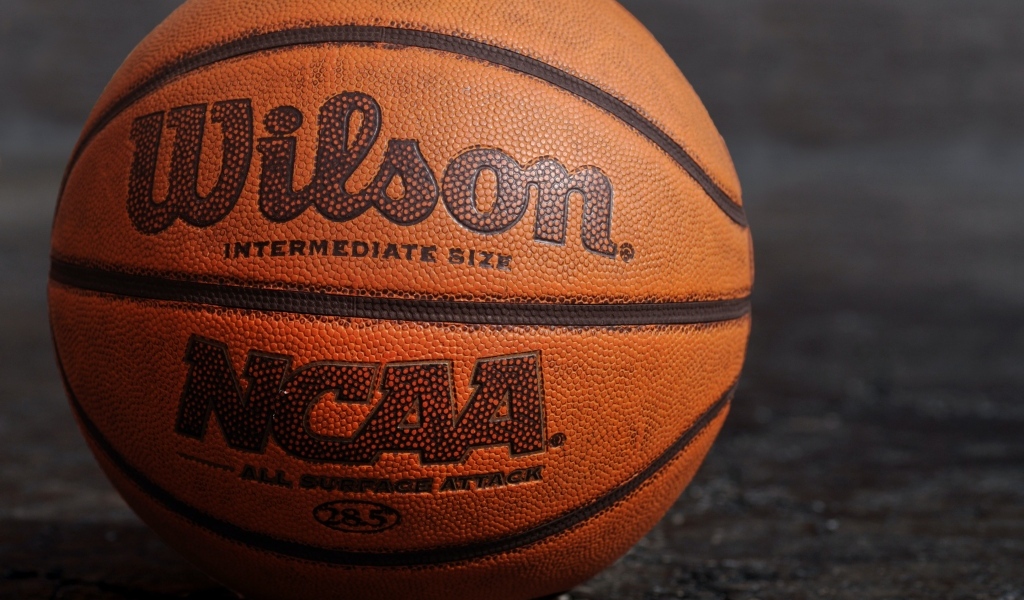 Большой кожаный баскетбольный мяч