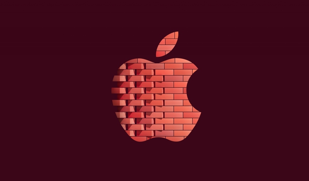 Логотип  iPhone на красном фоне