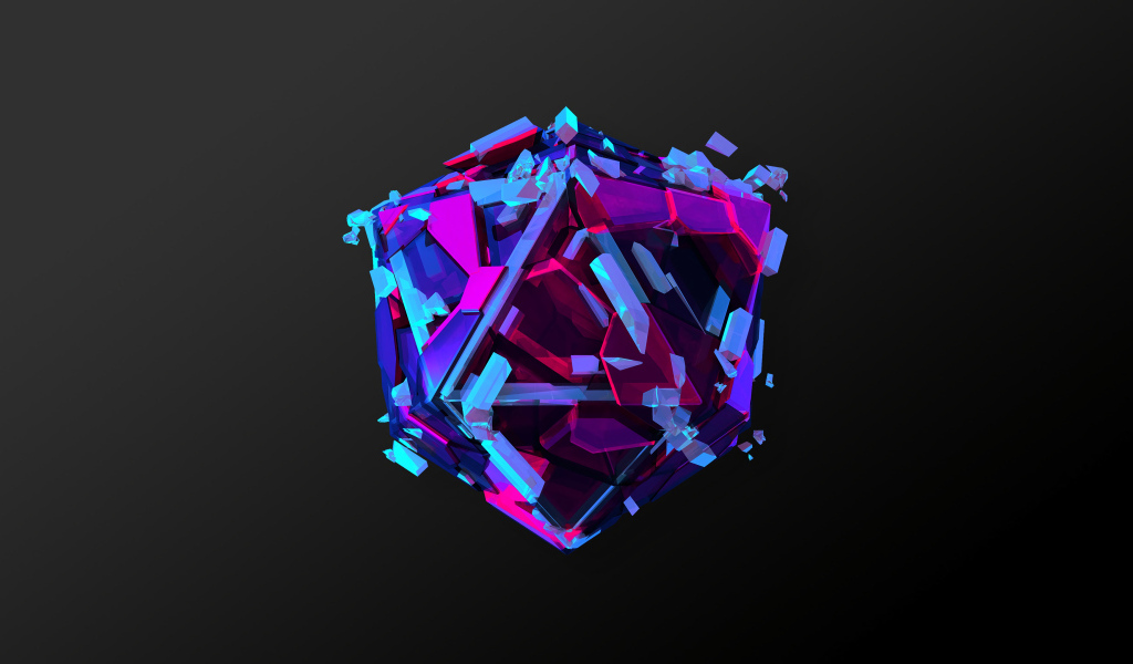 Абстрактный арт объект на черном фоне