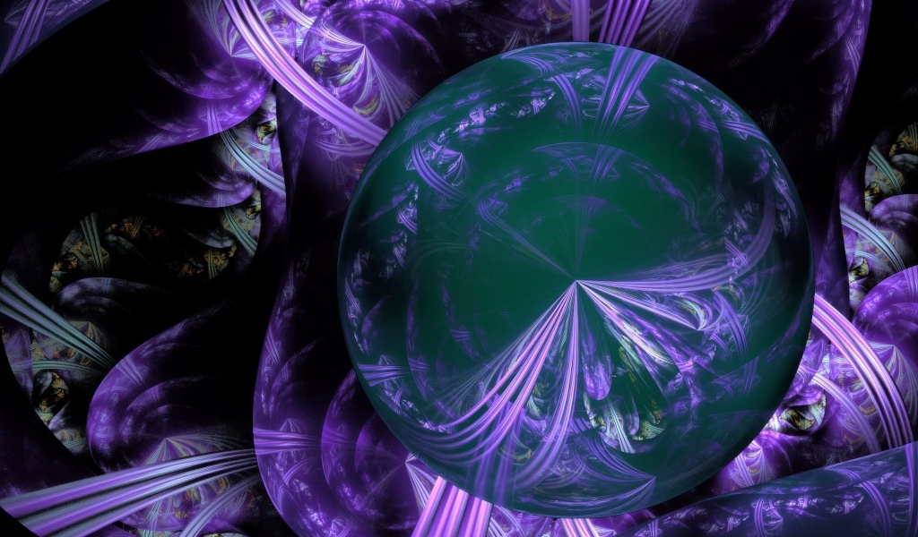 Шар на необычном фиолетовом фоне