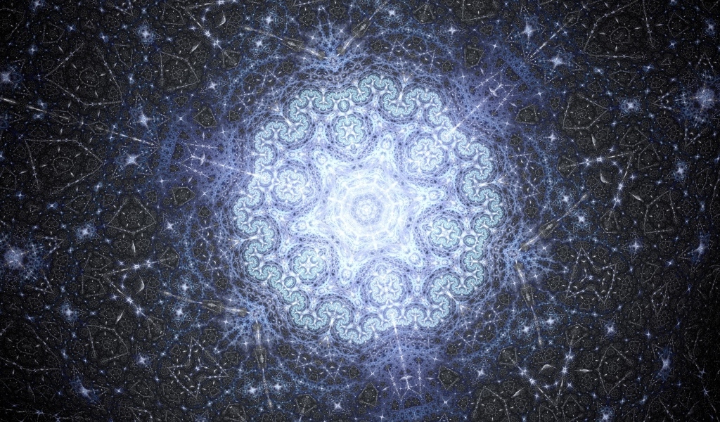 Красивый неоновый фрактальный узор 