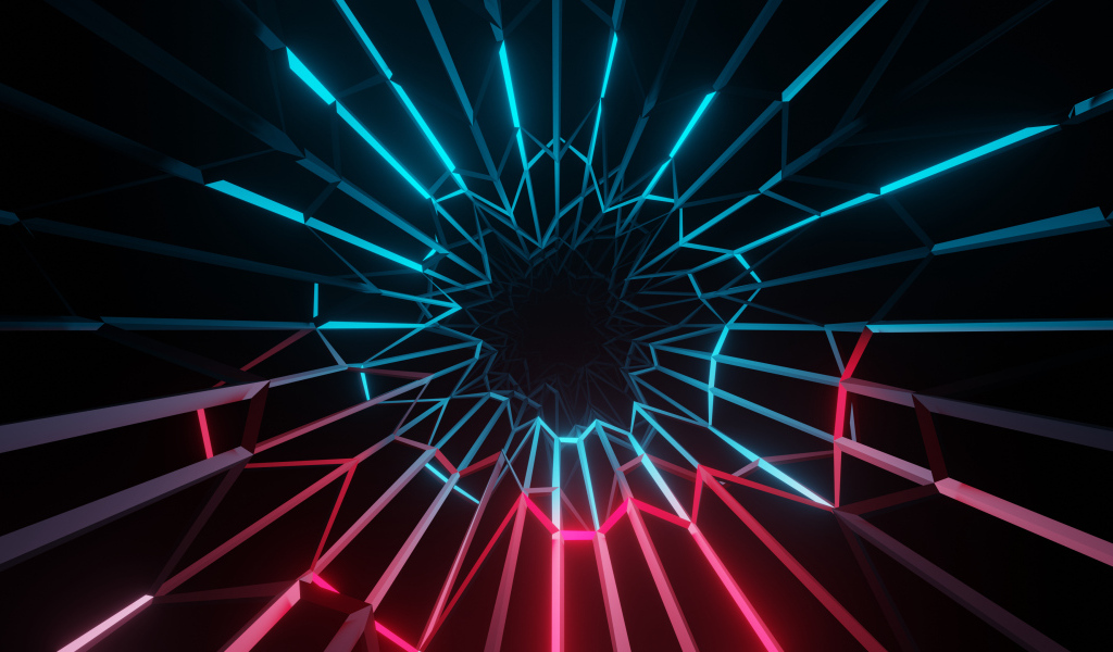 Голубой и розовый фрактальный узор 