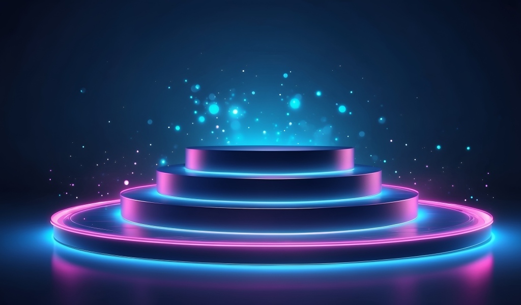 Созданный неоновый подиум 3д графика