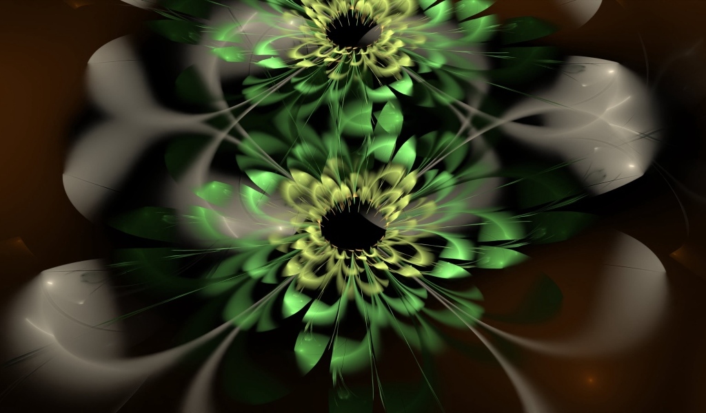 Цветочный зеленый абстрактный узор  