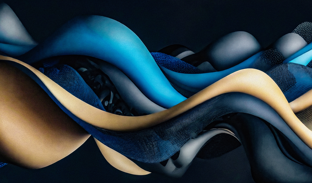 Разноцветные переплетенные абстрактные волны