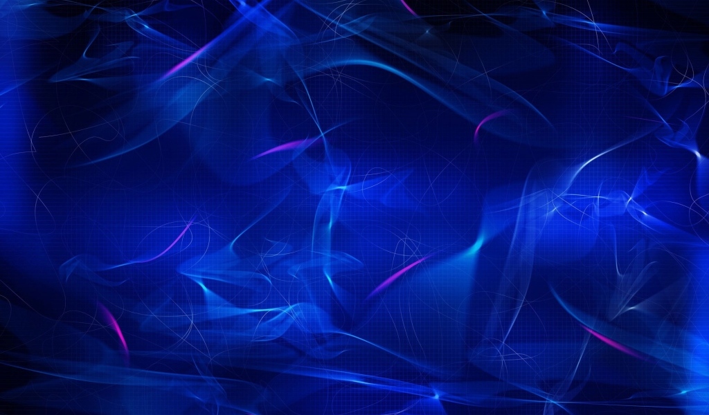 Неоновые 3д волны на синем фоне
