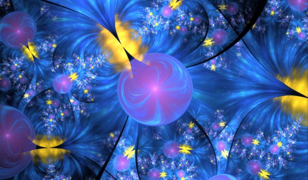 Неоновые абстрактные круги с разводами