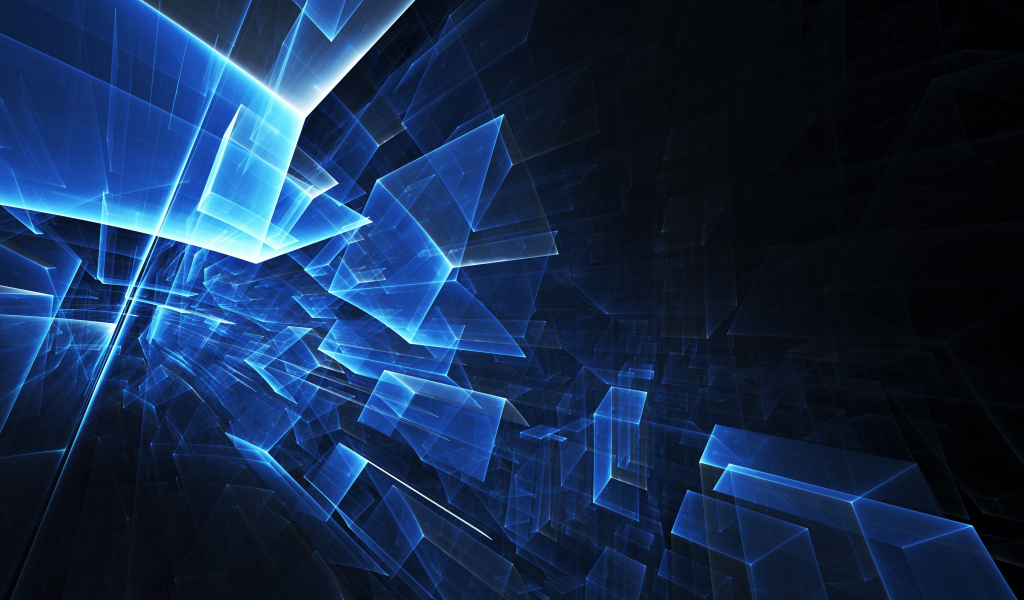 Неоновые геометрические фигуры на черном фоне